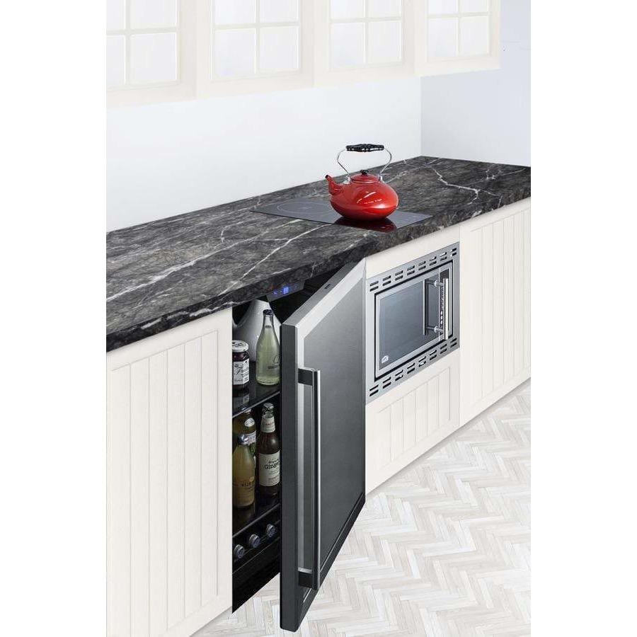 Summit 24" Built-In Undercounter ADA Compliant Black Cabinet/Glass Door All-Fridge AL57G Beverage Centers AL57G Wine Coolers Empire