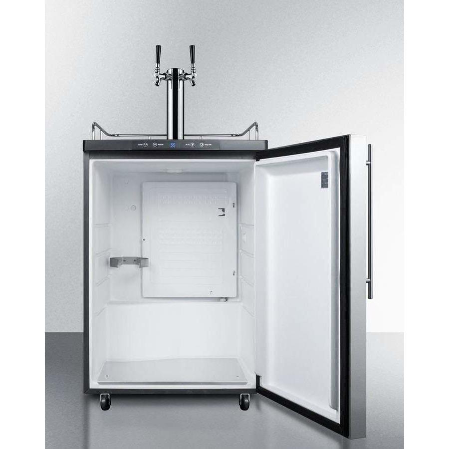 Summit 24" Dual Tap Stainless Steel Built-In Commercial Kegerator SBC635MBI7SSHVTWIN Kegerators SBC635MBI7SSHVTWIN Wine Coolers Empire