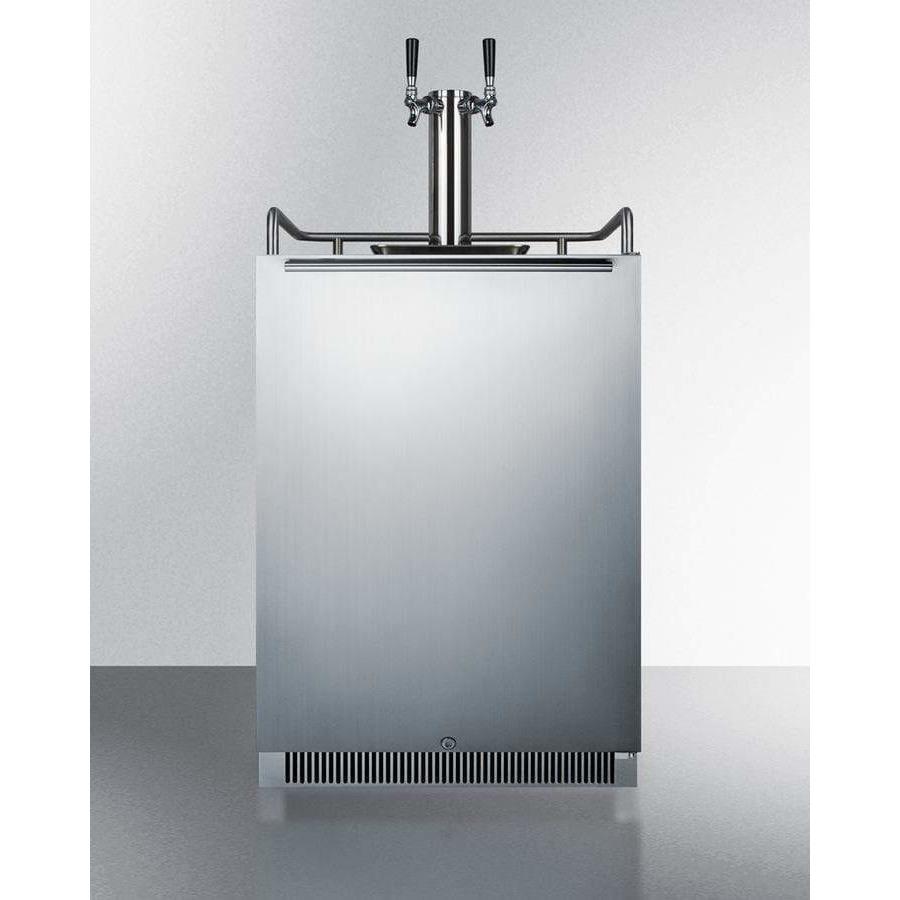 Summit 24" Dual Tap Stainless Steel Built-In Kegerator SBC677BITWIN Kegerators SBC677BITWIN Wine Coolers Empire