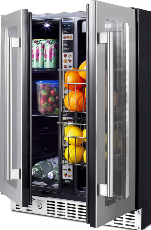 Summit 24" Dual Zone Built-in Produce Refrigerator ALFD24WBVCSSPANTRY Refrigerators ALFD24WBVCSSPANTRY Wine Coolers Empire