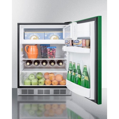 Summit 24" Green Door Black Cabinet Refrigerator Freezer BRF631BKG Refrigerators BRF631BKG Wine Coolers Empire