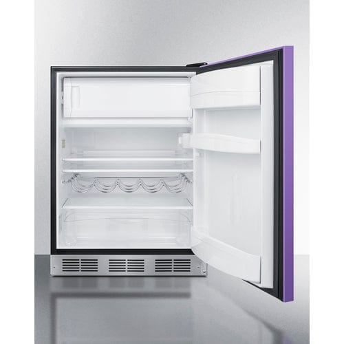 Summit 24" Purple Door Black Cabinet Refrigerator Freezer BRF631BKP Refrigerators BRF631BKP Wine Coolers Empire
