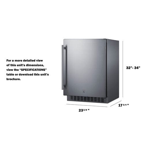 Summit 24" Stainless Steel All-Refrigerator ASDS2413CSS Refrigerators ASDS2413CSS Wine Coolers Empire