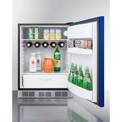 Summit 24" Undercounter Blue Door All-Refrigerator BAR631BKB Refrigerators BAR631BKB Wine Coolers Empire
