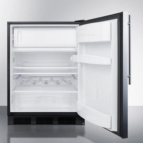 Summit 24" Wide Black Cabinet Refrigerator-Freezer CT663BKSSHV Refrigerators CT663BKSSHV Wine Coolers Empire