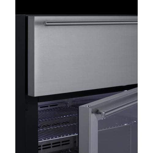 Summit 24" Wide Built-In Commercial Beverage Refrigerator With Top Drawer SCR615TD Beverage Centers SCR615TD Wine Coolers Empire