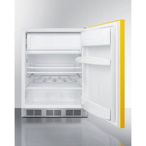 Summit 24" Yellow Finish ADA Refrigerator Freezer BRF611WHYADA Refrigerators BRF611WHYADA Wine Coolers Empire