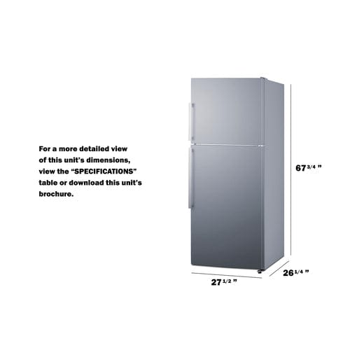 Summit 28" Right Hinge Top Mount Refrigerator-Freezer FF1513SS Refrigerators FF1513SS Wine Coolers Empire