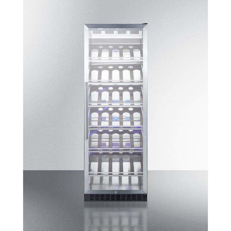 Summit 35 Bottle 24" Wide Champagne Series Single Zone Stainless Steel Right Hinge Commercial Wine Fridge SCR1401CHCSS Wine Coolers SCR1401CHCSS Wine Coolers Empire