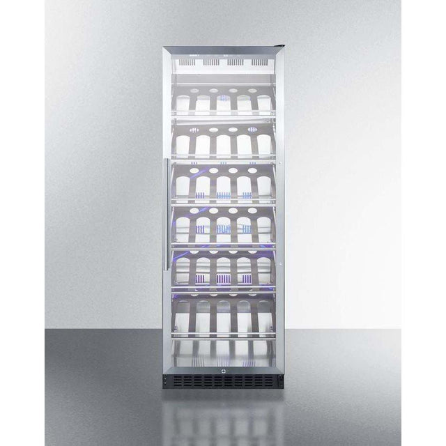 Summit 35 Bottle 24" Wide Champagne Series Single Zone Stainless Steel Right Hinge Commercial Wine Fridge SCR1401CHCSS Wine Coolers SCR1401CHCSS Wine Coolers Empire
