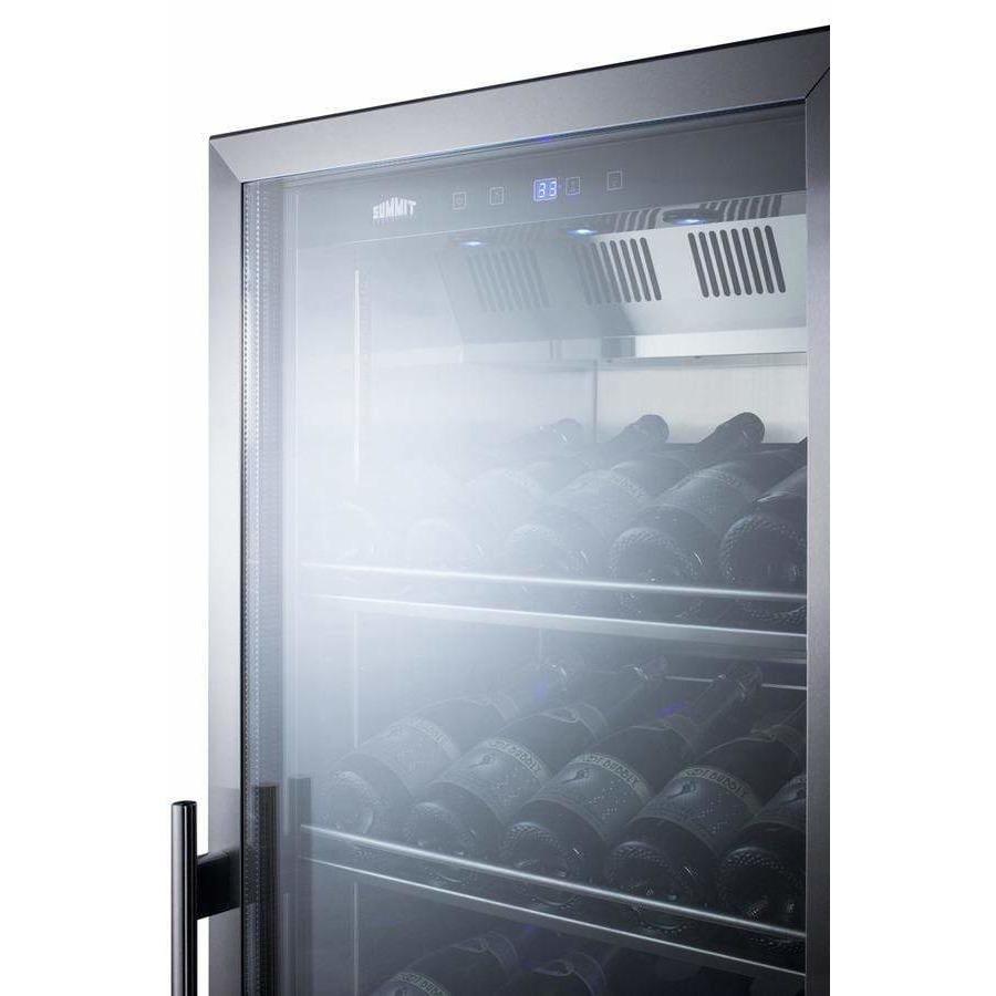 Summit 35 Bottle 24" Wide Champagne Series Single Zone Stainless Steel Right Hinge Commercial Wine Fridge SCR1401CHCSS Wine Coolers SCR1401CHCSS Wine Coolers Empire
