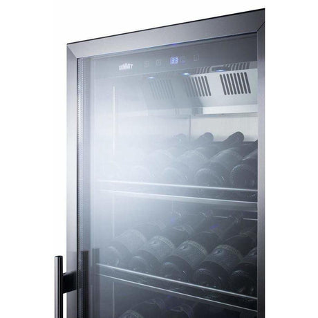 Summit 35 Bottle 24" Wide Champagne Series Single Zone Stainless Steel Right Hinge Commercial Wine Fridge SCR1401CHCSS Wine Coolers SCR1401CHCSS Wine Coolers Empire
