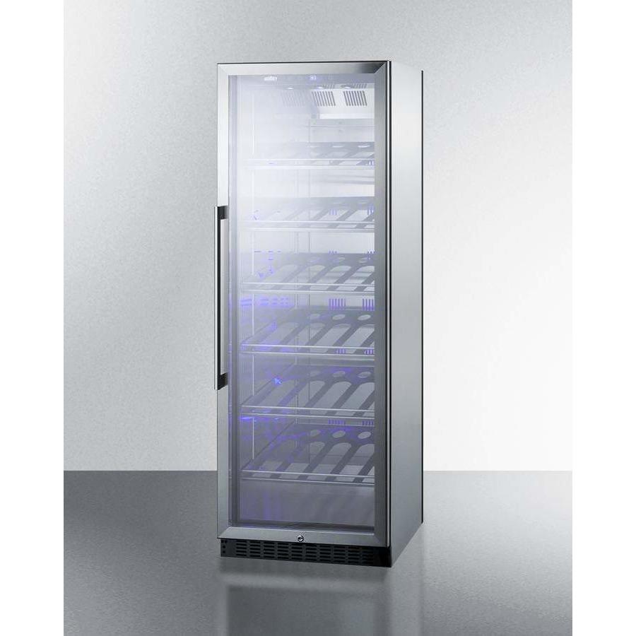 Summit 35 Bottle 24" Wide Champagne Series Single Zone Stainless Steel Right Hinge Commercial Wine Fridge SCR1401CHCSS Wine Coolers SCR1401CHCSS Wine Coolers Empire