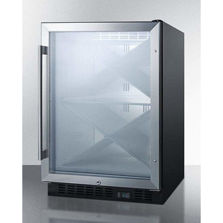 Summit 40 Bottle 24" Wide Single Zone Built-In Commercial Wine Fridge SCR610BLX Wine Coolers SCR610BLX Wine Coolers Empire