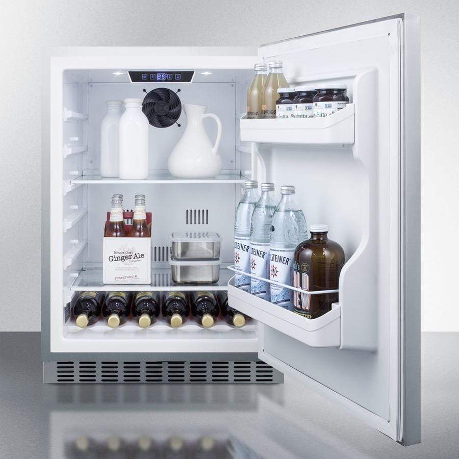 Summit Classic 24" Wide Built-In Outdoor Wide Space All-Fridge CL69ROSW Refrigerators CL69ROSW Wine Coolers Empire