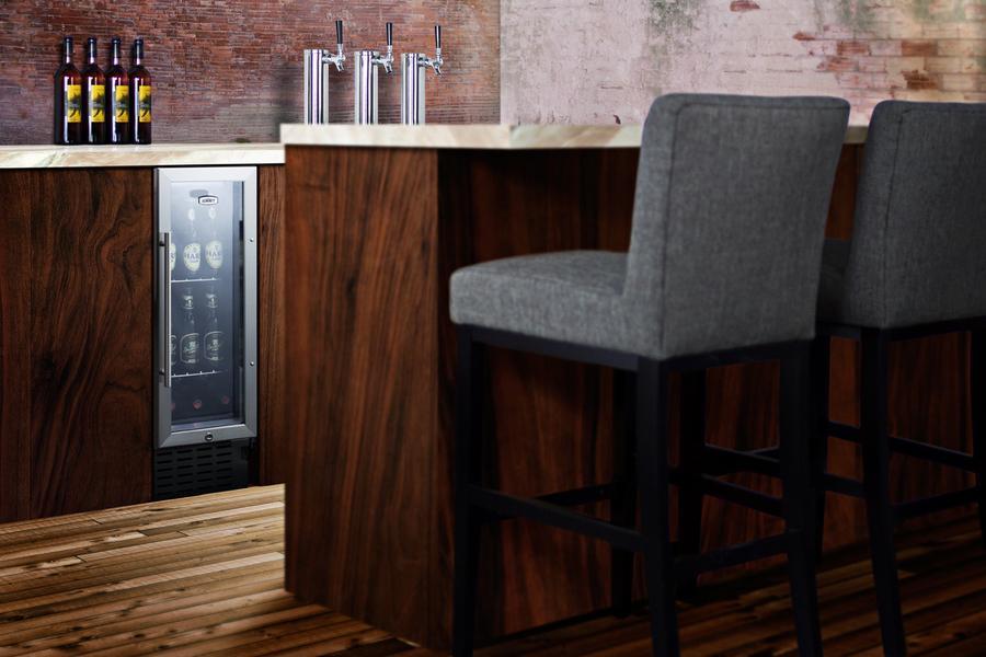 Summit Commercial 12" Wide Beverage Fridge SCR1225B Beverage Centers SCR1225B Wine Coolers Empire