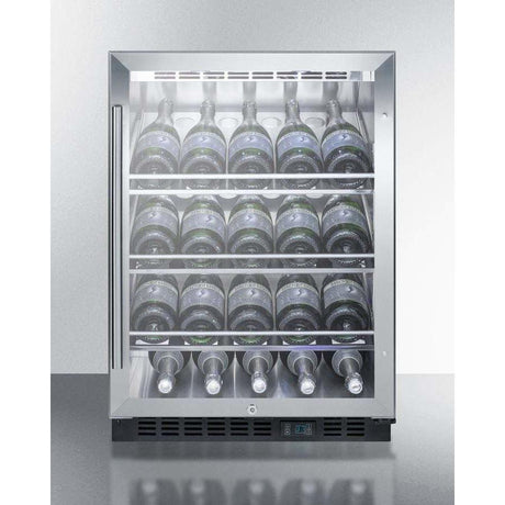 Summit Commercial 24" Champagne Series 20 Bottle Single Zone Wine Fridge, Right Hinge  SCR610BLCHCSS Wine Coolers SCR610BLCHCSS Wine Coolers Empire