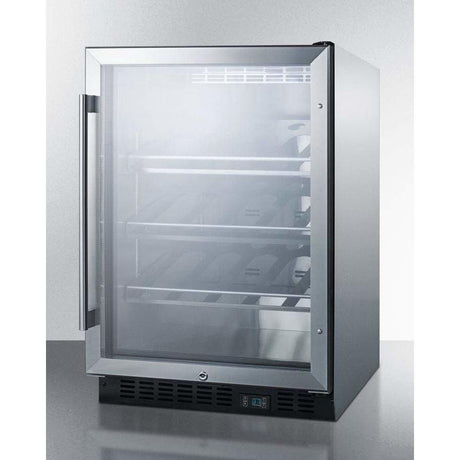 Summit Commercial 24" Champagne Series 20 Bottle Single Zone Wine Fridge, Right Hinge  SCR610BLCHCSS Wine Coolers SCR610BLCHCSS Wine Coolers Empire