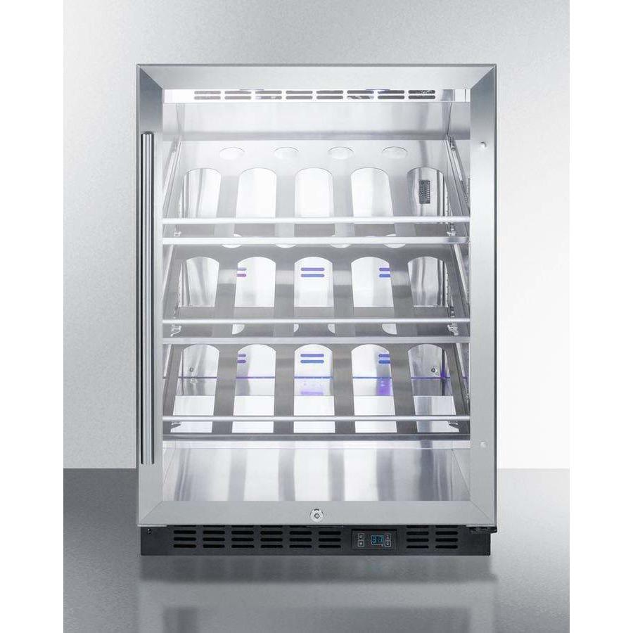 Summit Commercial 24" Champagne Series 20 Bottle Single Zone Wine Fridge, Right Hinge  SCR610BLCHCSS Wine Coolers SCR610BLCHCSS Wine Coolers Empire