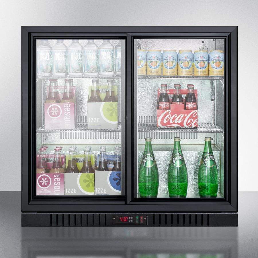 Summit Commercial Back Bar Merchandiser - Stainless Steel Wrapped Cabinet Beverage Fridge SCR700BCSS Beverage Centers SCR700BCSS Wine Coolers Empire