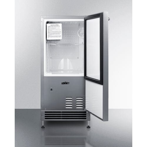 Summit Stainless Steel Drain Free Icemaker BIM26H34 Ice Makers BIM26H34 Wine Coolers Empire