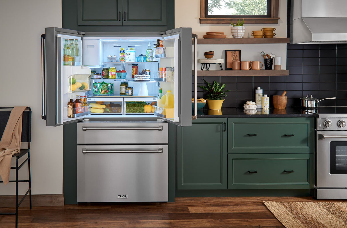 Thor Kitchen 36-Inch French Door with Ice And Water Dispenser Refrigerator TRF3601FD Refrigerators TRF3601FD Wine Coolers Empire
