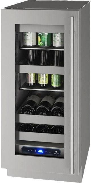 U-Line HBV515 15" Beverage Center Reversible Hinge Integrated Frame Beverage Centers UHBV515-SG51A Wine Coolers Empire