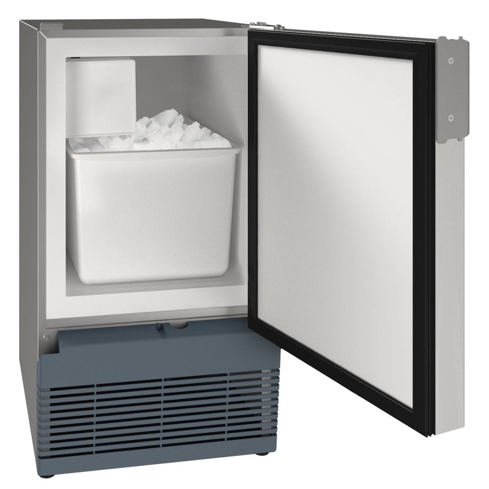 U-Line MCR015 15" Crescent Ice Maker Reversible Hinge Stainless Solid Ice Makers UMCR015-SS01A Wine Coolers Empire