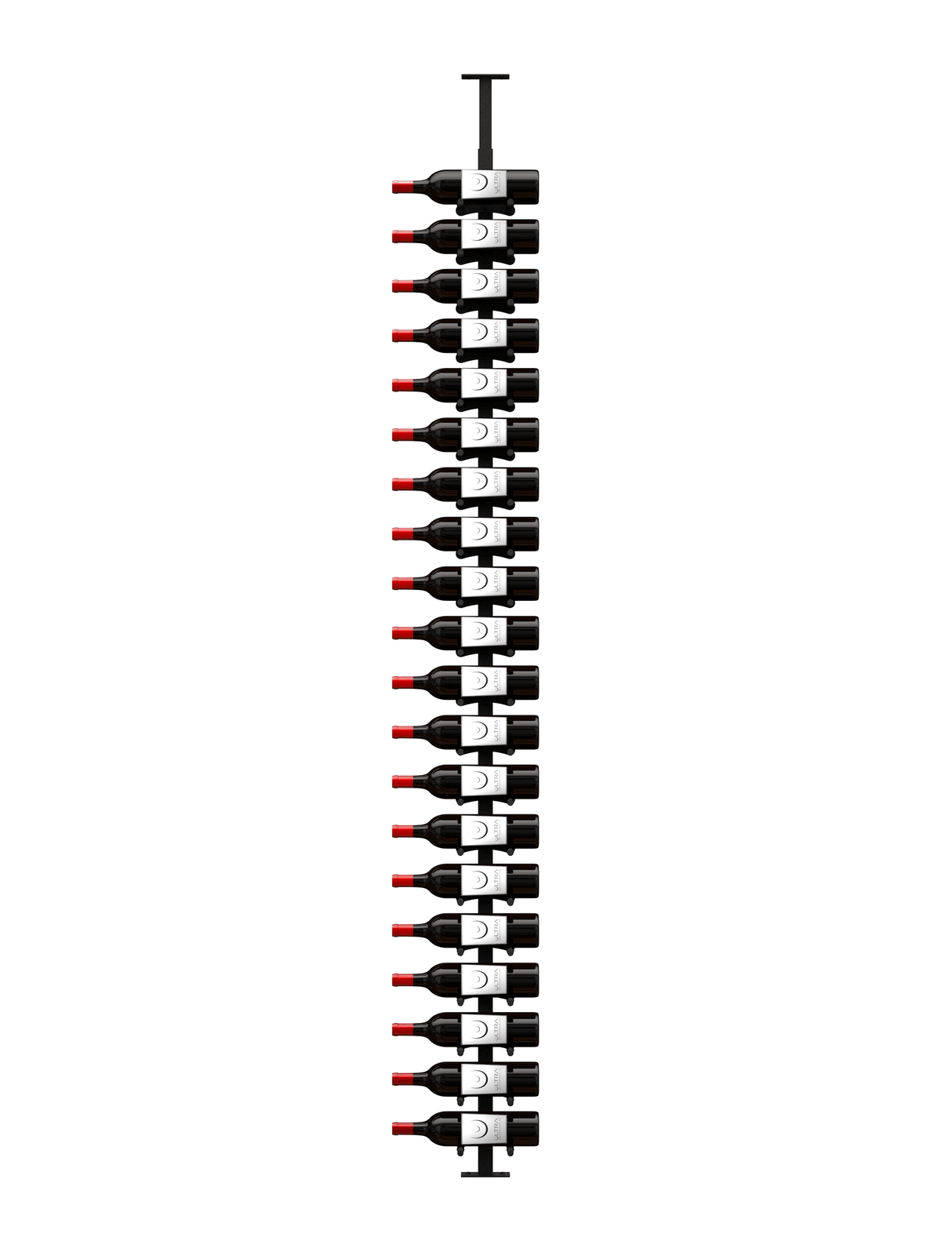Ultra Wine Racks 21 Bottles HZ 1-Sided Floor-to-Ceiling Display Wine Racks FTC-BLK-1SD-1D-8FT Wine Coolers Empire