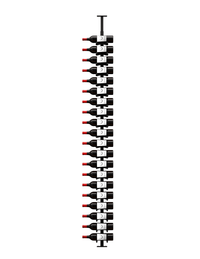 Ultra Wine Racks 21 Bottles HZ 1-Sided Floor-to-Ceiling Display Wine Racks FTC-BLK-1SD-1D-8FT Wine Coolers Empire