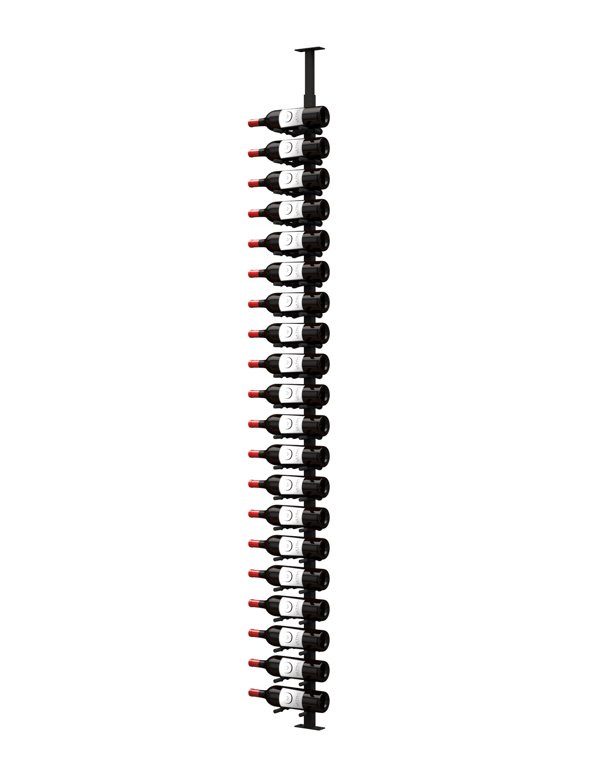Ultra Wine Racks 21 Bottles HZ 1-Sided Floor-to-Ceiling Display Wine Racks FTC-BLK-1SD-1D-8FT Wine Coolers Empire