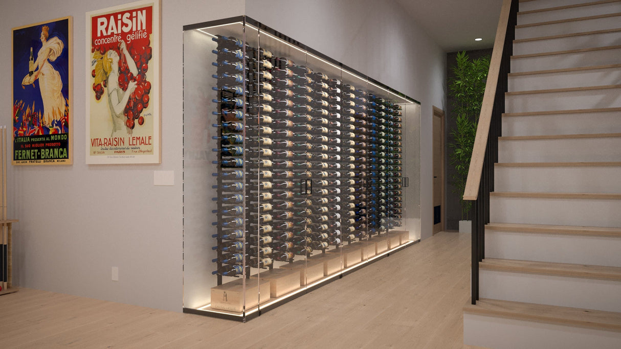 Ultra Wine Racks 40 Bottles HZ Minimalist 1-Sided Display Wine Racks MS-BLK-1SD-2D-HZ Wine Coolers Empire