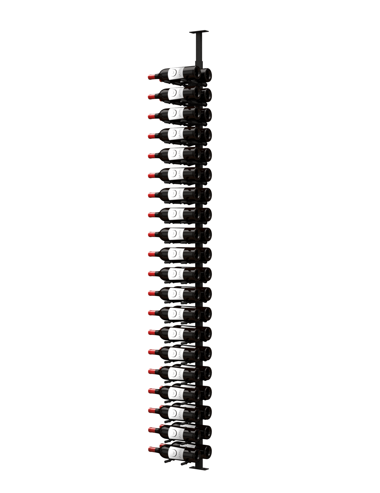Ultra Wine Racks 42 Bottles HZ 1-Sided Floor-to-Ceiling Display Wine Racks FTC-BLK-1SD-2D-8FT Wine Coolers Empire