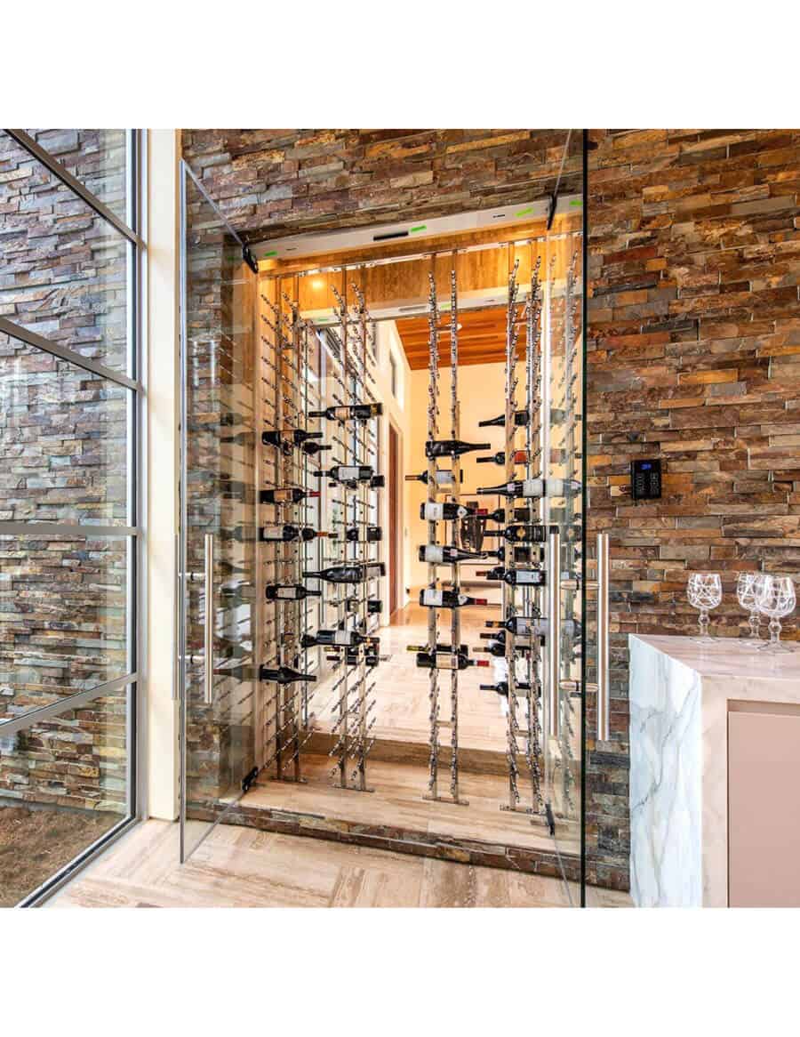 Ultra Wine Racks Floor-To-Ceiling Mounted Display - 2 Sided (42 Bottles) Floor-to-Ceiling FTC-BLK-2SD-SD Wine Coolers Empire