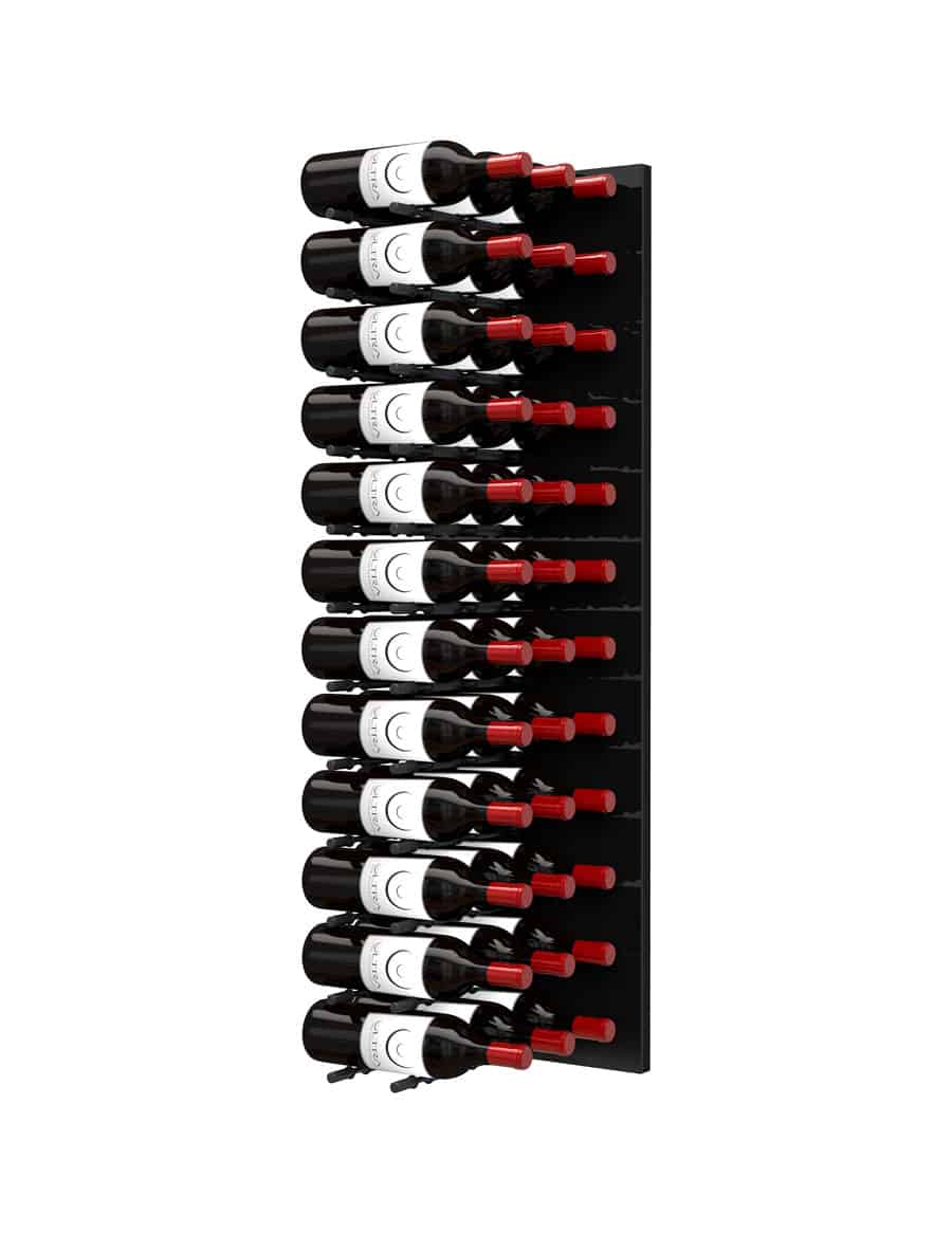 Ultra Wine Racks - Fusion HZ Label-Out Wine Wall Black Acrylic (4 Foot) Wine Walls FW-BK-HZ-4-3D-BA Wine Coolers Empire