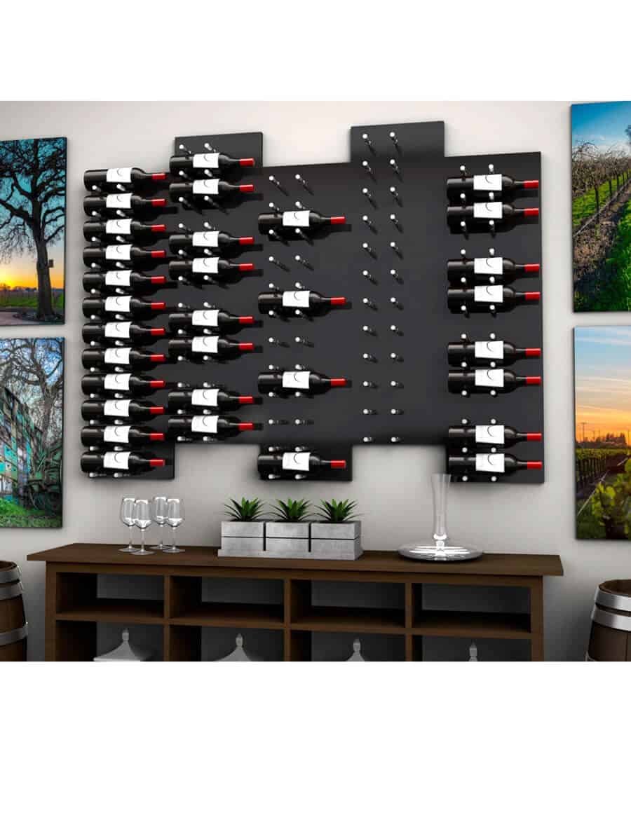 Ultra Wine Racks - Fusion HZ Label-Out Wine Wall Black Acrylic (4 Foot) Wine Walls Wine Coolers Empire