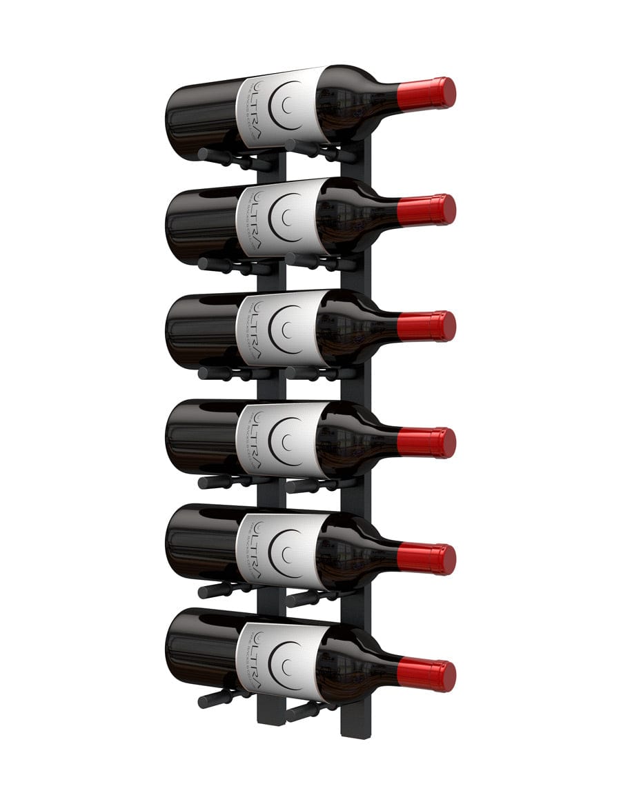 Ultra Wine Racks HZ Wall Rails - 2FT Metal Wine Racks (6 to 18 Bottles) Wall Rails 1D-2FT-BLK Wine Coolers Empire
