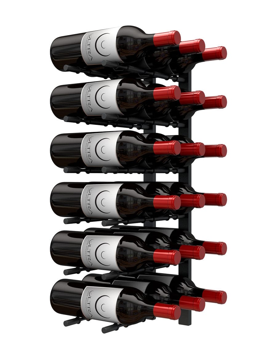 Ultra Wine Racks HZ Wall Rails - 2FT Metal Wine Racks (6 to 18 Bottles) Wall Rails 3D-2FT-BLK Wine Coolers Empire
