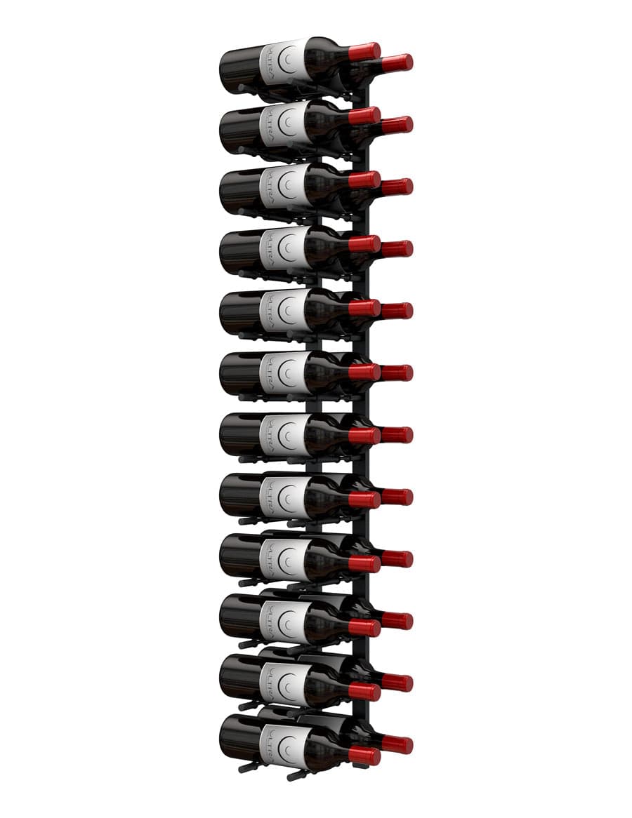 Ultra Wine Racks HZ Wall Rails - 4FT Metal Wine Racks (12 to 36 Bottles) Wall Rails 2D-4FT-BLK Wine Coolers Empire