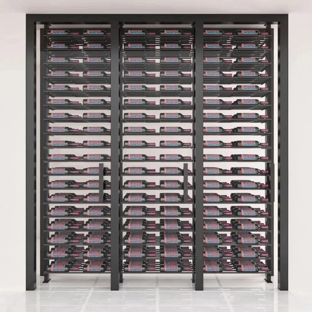 VintageView Evolution 108 Bottles Low Profile Ultra Slim Floor-to-Ceiling Wine Rack LP-FCP-KIT-2C-3-K Wine Racks Wine Coolers Empire