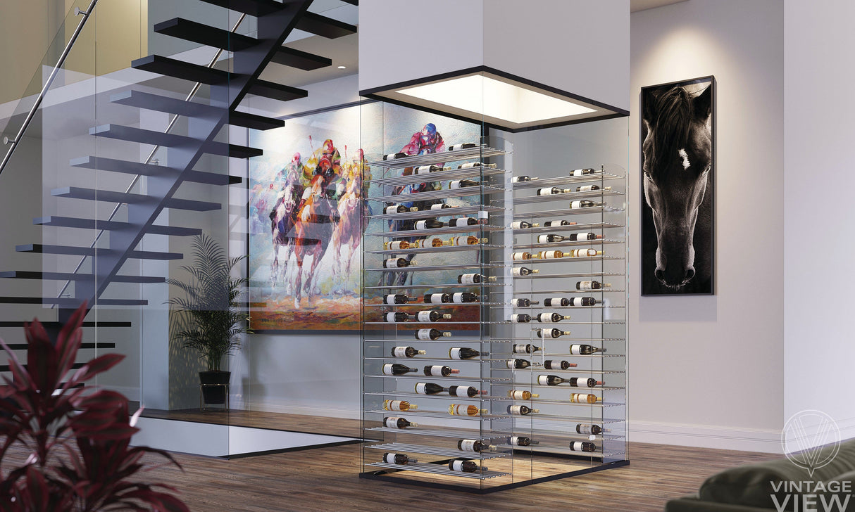 VintageView Evolution Freestanding Metal and Acrylic Wine Rack Tower 92 3C 648 Bottles/3 Extensions WT-92-B3X Wine Racks Wine Coolers Empire