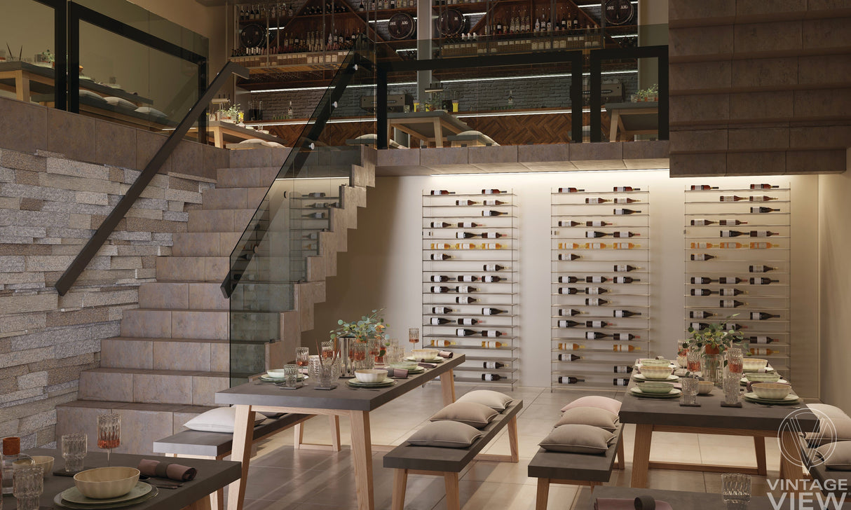 VintageView Evolution Freestanding Metal and Acrylic Wine Rack Tower 92 3C 648 Bottles/3 Extensions WT-92-B3X Wine Racks Wine Coolers Empire