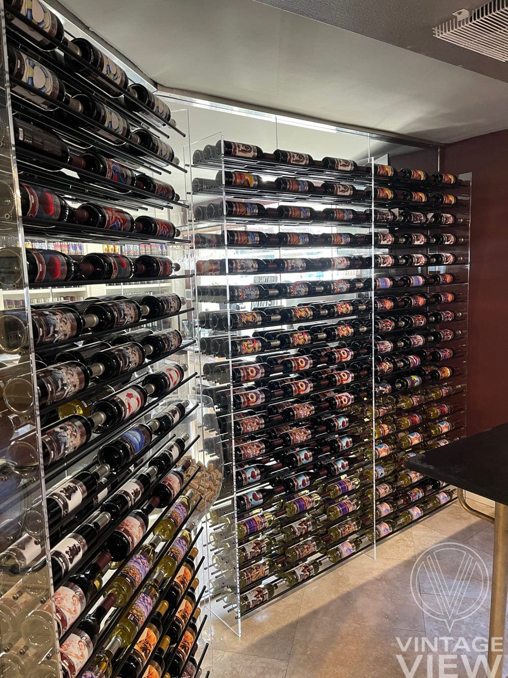 VintageView Evolution Freestanding Metal and Acrylic Wine Rack Tower 92 3C 648 Bottles/3 Extensions WT-92-B3X Wine Racks Wine Coolers Empire