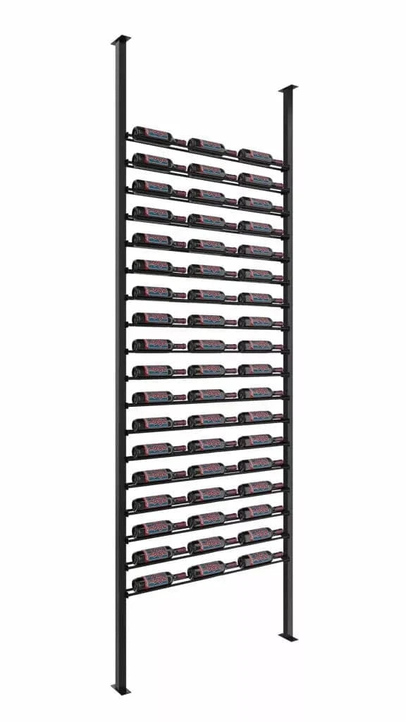 VintageView Single Depth Evolution Low Profile Ultra Slim Floor-to-Ceiling Wine Rack 10 3C 54 bottles LP-FCP-KIT-1-K Wine Racks Wine Coolers Empire
