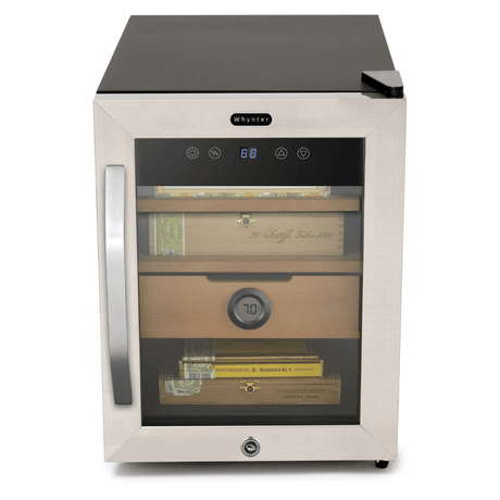 Whynter 1.2 cu. ft. Stainless Steel Digital Control and Display Cigar Humidor with Spanish Cedar Shelves  CHC-123DS Cigar Humidors CHC-123DS Wine Coolers Empire