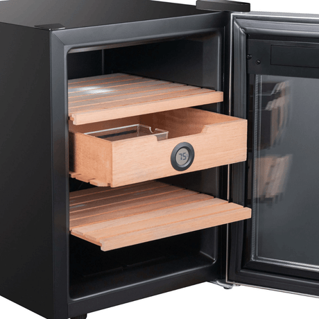 Whynter 1.2 cu. ft. Stainless Steel Digital Control and Display Cigar Humidor with Spanish Cedar Shelves  CHC-123DS Cigar Humidors CHC-123DS Wine Coolers Empire