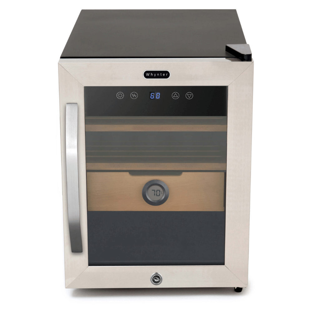 Whynter 1.2 cu. ft. Stainless Steel Digital Control and Display Cigar Humidor with Spanish Cedar Shelves CHC-123DS Cigar Humidors CHC-123DS Wine Coolers Empire