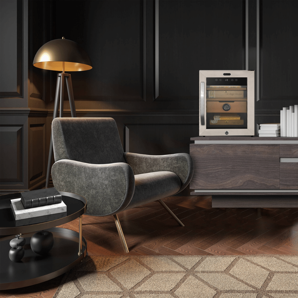 Whynter 1.2 cu. ft. Stainless Steel Digital Control and Display Cigar Humidor with Spanish Cedar Shelves CHC-123DS Cigar Humidors CHC-123DS Wine Coolers Empire