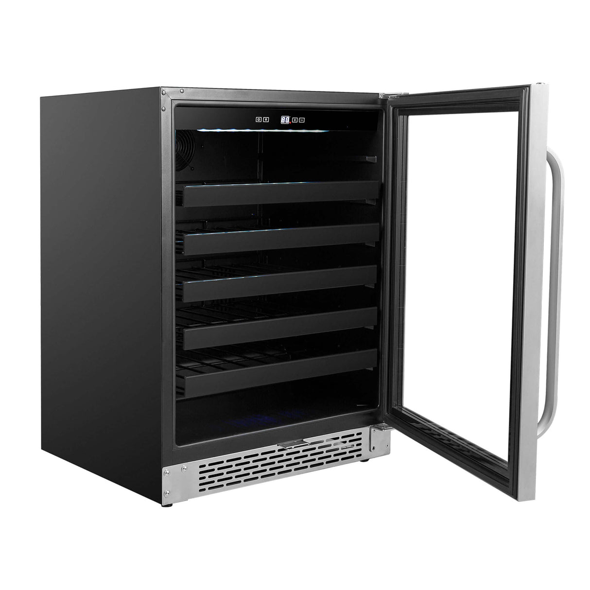 Whynter 24 inch Built-In 46 Bottle Undercounter Stainless Steel Wine Refrigerator with Reversible Door, Digital Control, Lock and Carbon Filter BWR-408SB Wine Coolers BWR-408SB Wine Coolers Empire