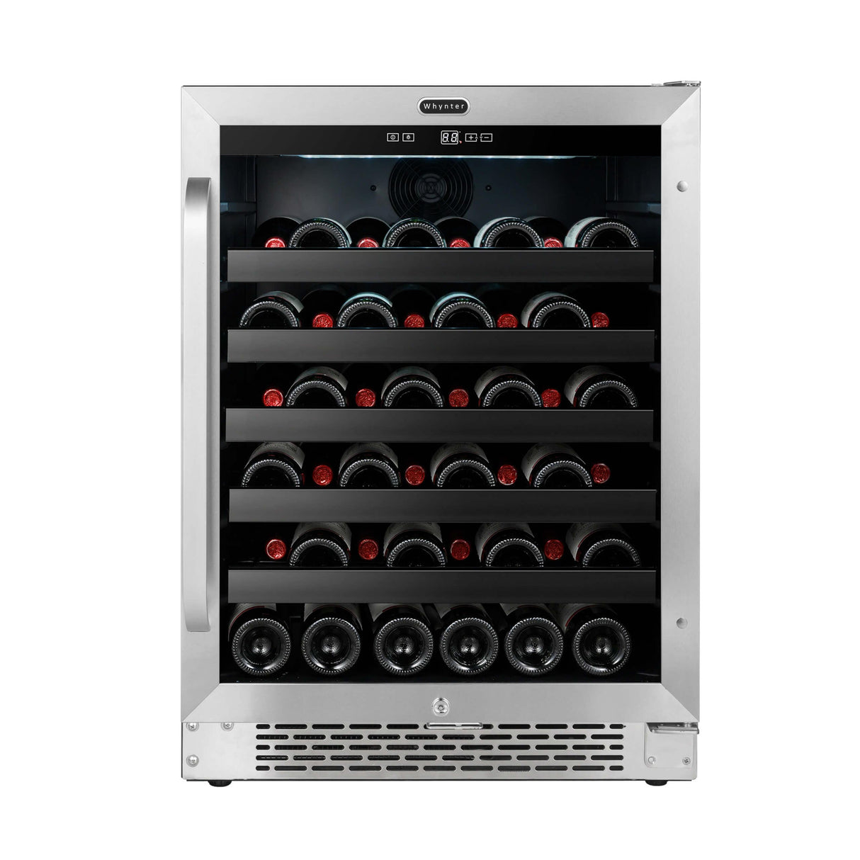 Whynter 24 inch Built-In 46 Bottle Undercounter Stainless Steel Wine Refrigerator with Reversible Door, Digital Control, Lock and Carbon Filter BWR-408SB Wine Coolers BWR-408SB Wine Coolers Empire